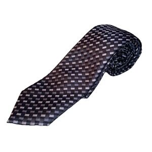 ALFANI Mens‎ Dress Neck Tie Black&Gray Polyester 58x2.75"